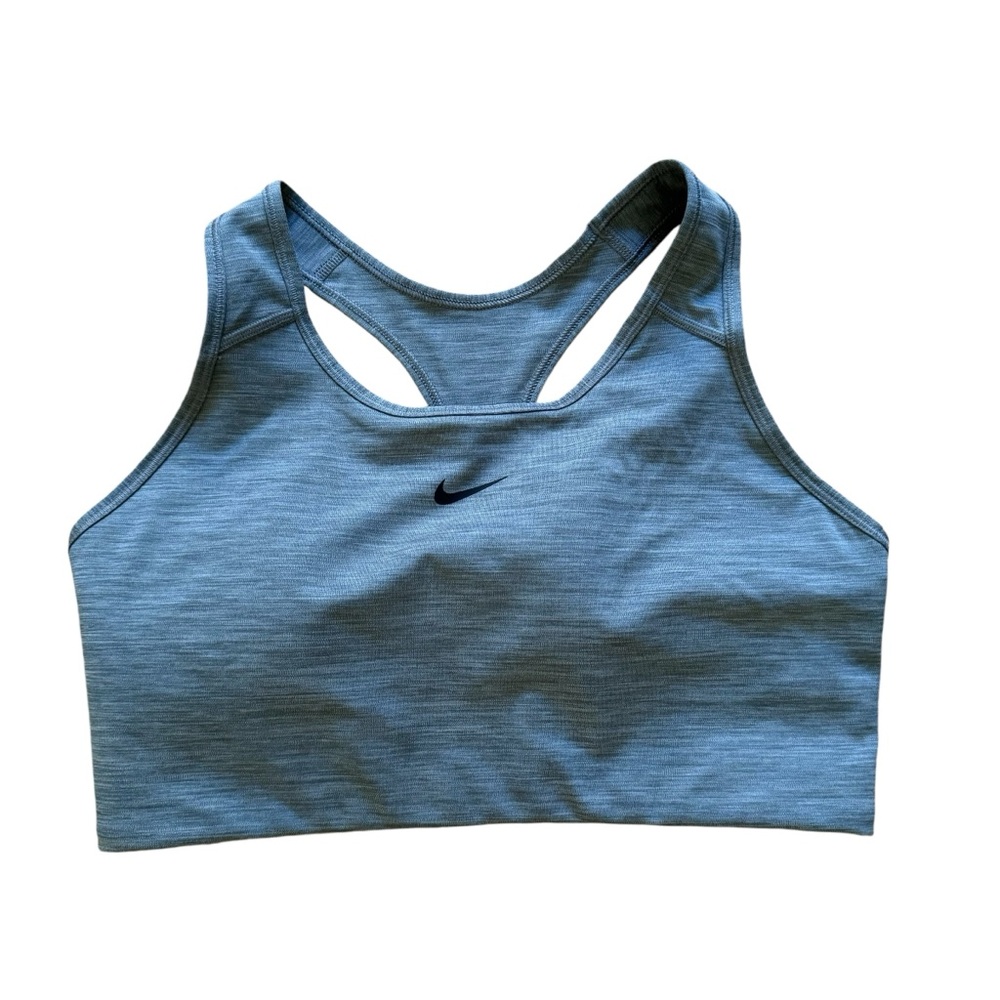 Nike Swoosh Dri-fit Training Sports Bra Heather Blue Grey Medium Support XL NEW